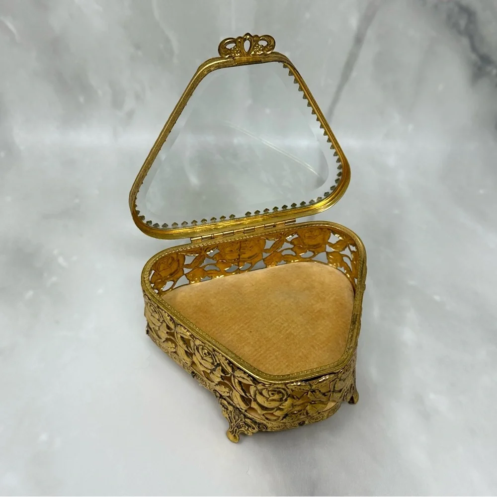 Vintage Ormolu Jewelry Casket Box